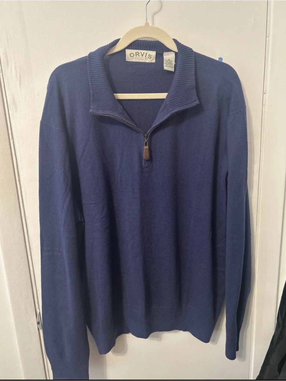 Orvis Men's Deep Navy Quarter-Zip Sweater